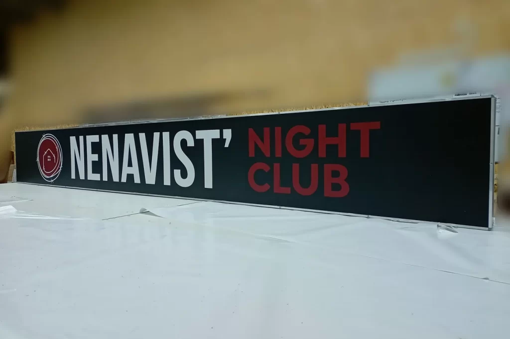 Световой короб для ночного клуба "nenavist"